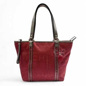 RARE COACH Bandana Glitter Graffiti Tote Bag | Pink and Silver | Style F15709